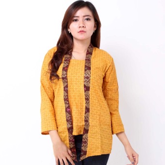 Batik Distro BA7035 Blus Wanita Kutu Baru Embos - Kuning  