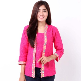 Batik Distro BA7353 Blus Wanita Embos Kutu Baru - Pink  