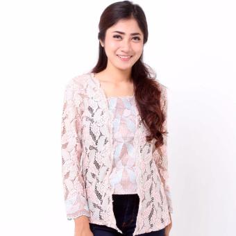 Batik Distro BA7924 Kebaya Wanita Broklet Panjang - Pink  