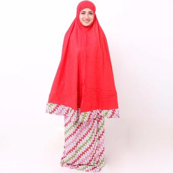 Batik Distro BA7934 Mukena Wanita Jumbo Parang - Merah  