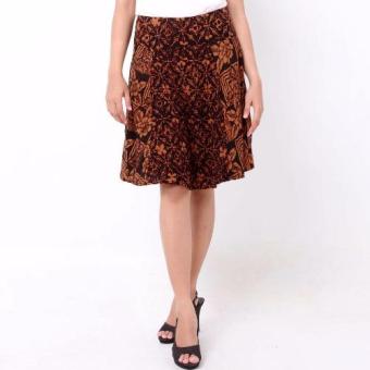 Batik Distro R1124 Rok Wanita Kombinasi Pendek - Coklat  