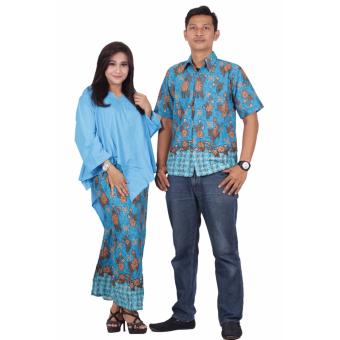 Batik putri ayu batik couple dress katun premium srd201 [Biru]  