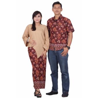 Batik putri ayu batik sarimbit dress katun premium srd201 [Cokelat]  