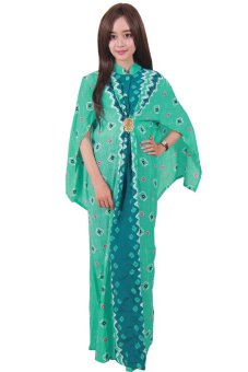 Batik Putri Ayu Solo Batik Gamis Cape C2-Hijau  