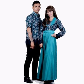 Batik Putri Ayu Solo Batik Sarimbit Gamis Modern SRG115-Hijau  