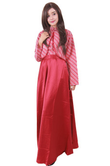 Batik Putri Ayu Solo Hijab Batik Gamis Clarissa G077 (merah)  