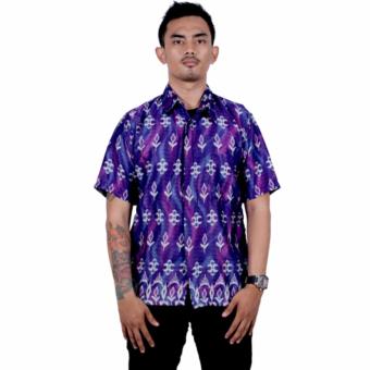 Batik Putri Ayu Solo Kemeja Batik Semi Sutra KPD23-Ungu  