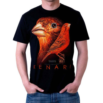 Bawara -T-Shirt Pria - Burung Kenari C - Hitam  