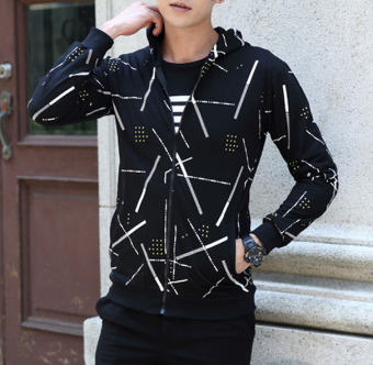 BBB Zipper Baseball Shirt Men's print jacket Black - intl  