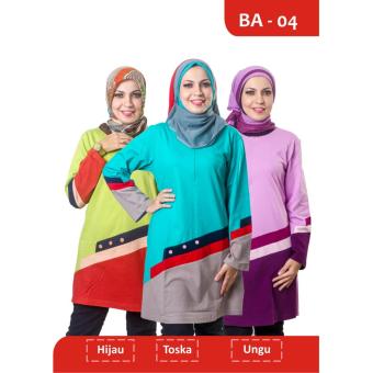Believe Blouse Atasan BA-04 Kaos Wanita Baju Muslim Tunik Kemeja Kaos Hijau  