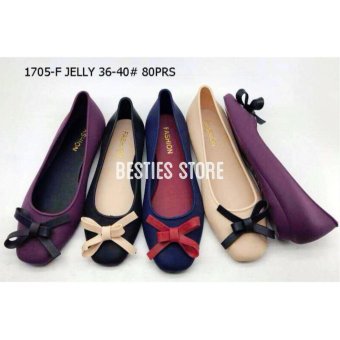 Besties Ribbon Flat Slip On Sepatu Fashion Wanita - Multicolor  