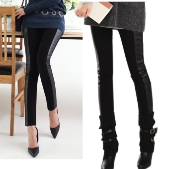 Black Elastic Waist Look Stripes Skinny Tights Pencil Legging Pants Trousers - intl  