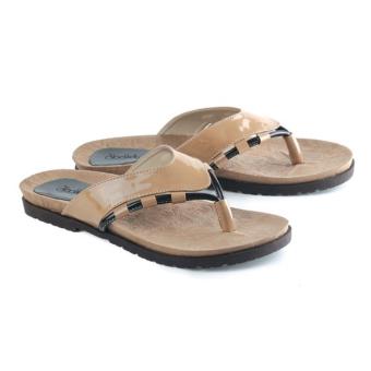 Blackkelly Sandal Flat Wanita Aria LTE 089 - Coklat  