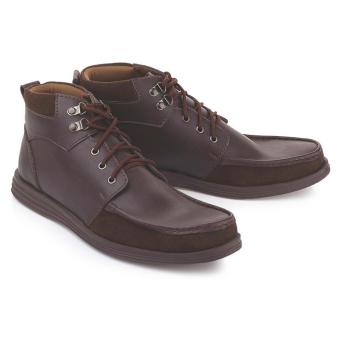 Blackkelly Sepatu Casual High Cut Pria LSU 255 - Dark Brown  