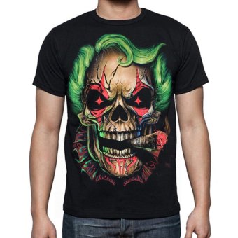 Blacklabel Kaos Hitam BL-3D-038 Glow In the Dark T-Shirt Skull Clown - S  