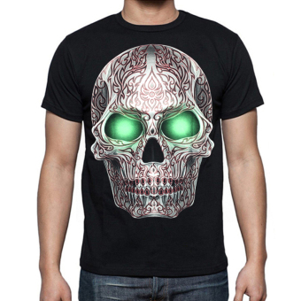 Blacklabel Kaos Hitam BL-GLOW-638 Glow In the Dark T-Shirt Skull - S  