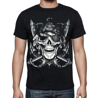 Blacklabel Kaos Hitam BL-SL-003 Glow In the Dark T-Shirt Skull Pirate - S  