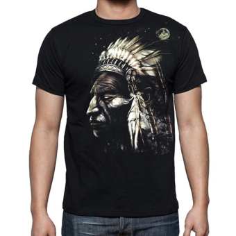 Blacklabel Kaos Hitam BL-WRM-035 Glow In the Dark T-Shirt Indian Chief - S  