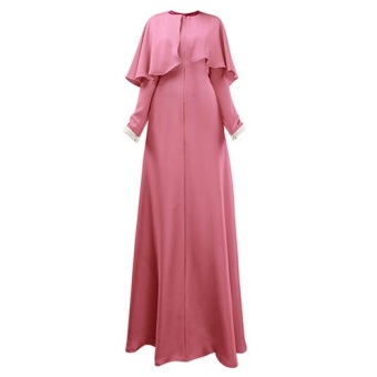 Bluelans Women Abaya Islamic Jilbab Arab Muslim Long Sleeve Maxi Dress L(Pink)  