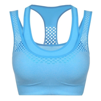 Bluelans Women Vest Exercise Sports Underwear Breathable Bra Top Blue  