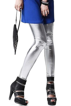 Bluelans Women's Metallic Shiny Sparkle Spandex Tights Leggings Silver  