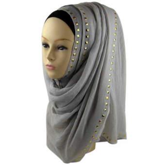 Bluelans Women's Muslim Long Scarf Cotton Shawl Grey  