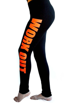 BODHI Women Yoga Sport Pants High Waist Cropped Fitness Trouser (Orange)  