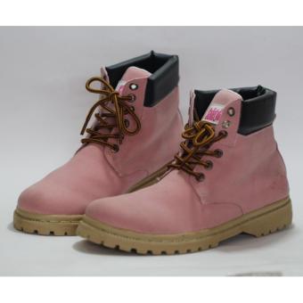 boots fashion wanita - pink  