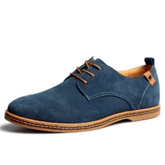 Boots Summer Cool&Winter Warm Men Leather Shoes Casual For Men Oxford Shoes (Blue) - intl  