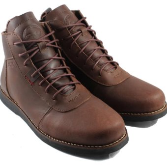 Brodo Bradleys Brodo Sepatu Boots Pria dan Wanita Kulit Asli Coklat  