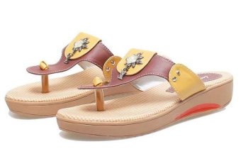BSM Soga BDN 914 Sandal Flip-flop Wanita Syntetic - Lucu - Kuning Kombinasi  
