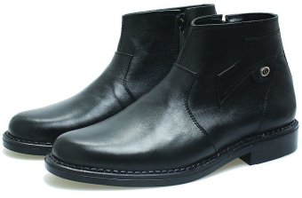 BSM Soga BPA 221 Sepatu Formal Boots/ Kerja Pria Kulit Asli - Elegan - Hitam  