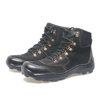 Bsm soga BSM 406 Sepatu Boots Tracking/Gunung Pria-Suede-bagus terbaru 2017 (Hitam)  