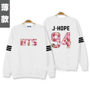 BTS youth 2015 plates comeback album hoodie sweatshirt Clothing Hoody Sweatshirts BTS Cotton Sweatshirts Women Long Sleeve Hoodies jacket(J-HOPE--white) - intl  