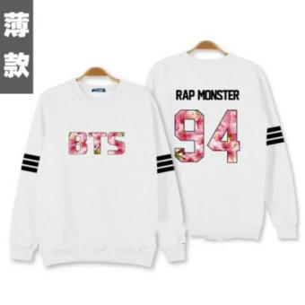 BTS youth 2015 plates comeback album hoodie sweatshirt Clothing Hoody Sweatshirts BTS Cotton Sweatshirts Women Long Sleeve Hoodies jacket(RAP MONSTER-white) - intl  