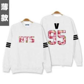 BTS youth 2015 plates comeback album hoodie sweatshirt Clothing Hoody Sweatshirts BTS Cotton Sweatshirts Women Long Sleeve Hoodies jacket(V-white) - intl  