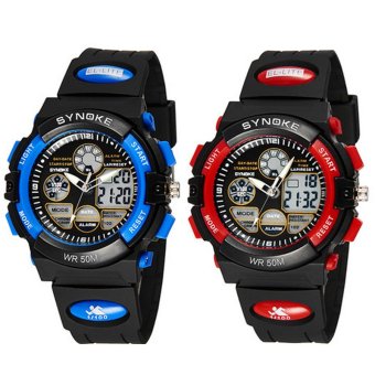 Buy 1 Get 2 Twinklenorth Couple Watch Blue Red Waterproof Noctiluc Plastic Causal Analog Digital Watch Watches Wristwatches 99266-7  