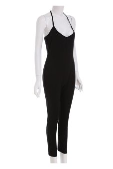 Buytra Women Rompers Camisole Sleeveless Black  