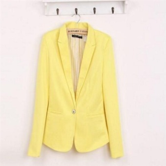 C075 Spring/Autumn Hot Women's Yellow Clothes Cindy Color Suit Blazers Small Suit Jacket - intl  