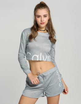 C1S Hooded 2Pcs Shorts Sets Sports Loose Jumpsuit(Grey) - intl  