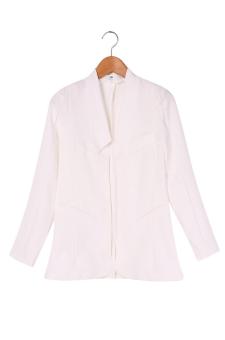 C1S Korea Medium Style Slim Suit Blazer Jacket Padded Shoulder Coat(White) - intl  