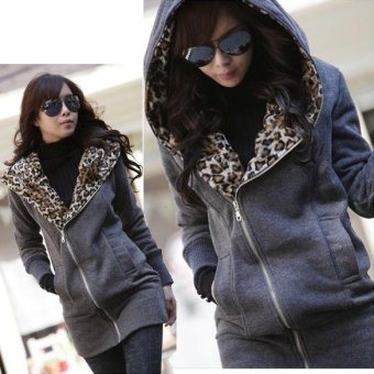 C1S Korean Hoodie Sweatshirt Jacket Warm Outerwear (Dark Grey) - intl  