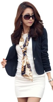 C1S Slim Short Blazer Suit Jacket (Blue) - intl  