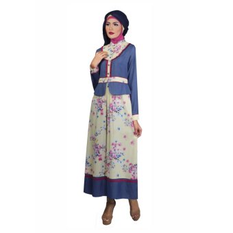 Calosa-10-Baju Muslim Wanita Gamis Two Piece Bahan Crepe Import  