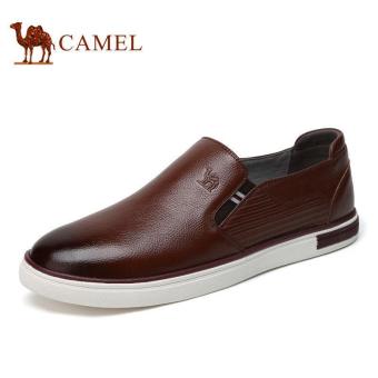 Camel Men's Casual Leather Slip On Loafer Shoes Flat Shoes?Brown) - intl  