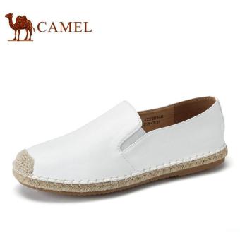 Camel Men's Casual PU Slip On Loafer Shoes Flat Shoes(White) - intl  