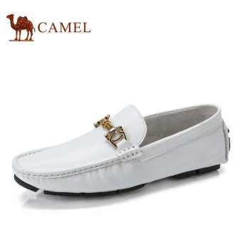 Camel Men's Moccasin-gommino Slipper Driving Moccasin Casual Loafers Boat Shoes(White) - intl  
