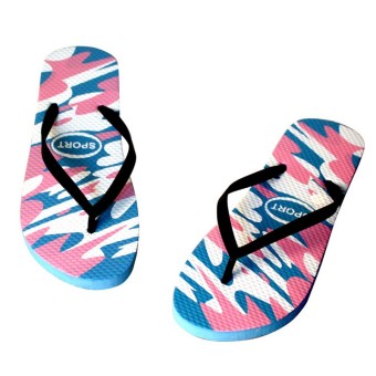 Camouflage Print Slip-on Flip Flops (Blue)  