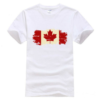 Canada Flag 2016 New Fashion Tee Shirt Cotton Short Sleeve T-shirt(White)  
