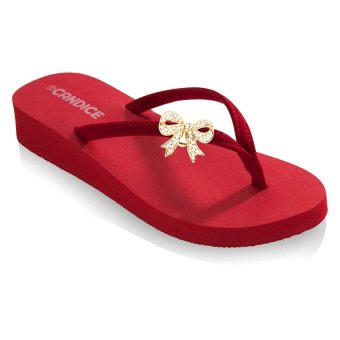 Candice Flip Flop Sandal and Clips Bowtique – Red  